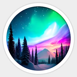 Northern Lights - Winter - Natural Beauty - Christmas Sticker